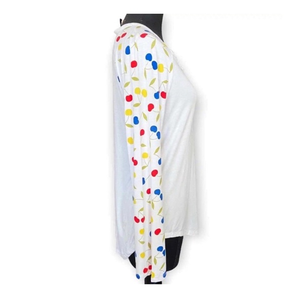 NWOT ModCloth Cherries Henley top - Picture 3 of 5